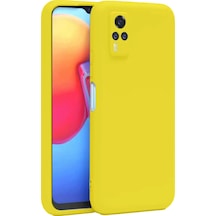 Newface Vivo Y53s Kılıf Nano İçi Kadife Silikon - Sarı