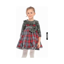 Xo Kids Kız Çocuk Elbise 4-12 Yaş 1608 Haki
