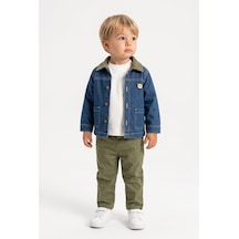 Minipomes Erkek Bebek Cool Way Kot Ceketli Pantolon Takım Haki