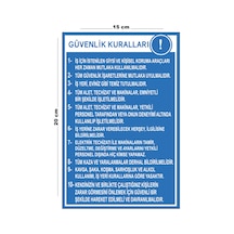 Lucena Metal Güvenlik Kuralları 15 Cm X 20 Cm Uyarı Levhası Yönlendirme Tabelası