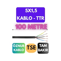 Öznur 5x1,5 Ttr Kablo Metre Seçenekli Siyah - 100 Metre