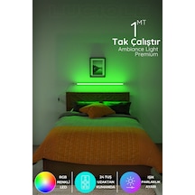 Led Aplik Işık Uzaktan Kumandalı Yatak Tv Üstü 16 Renk 4 Animasyon Yapışkanlı
