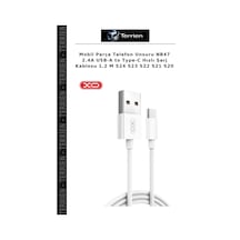 Mobil Parça Telefon Unsuru Nb47 2.4a Usb-a To Type-c Hızlı Şarj Kablosu 1.2 M S24 S23 S22 S21 S20
