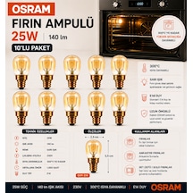 10 Adet 25w E14 Fırın Ampulü 300 C Isıya Dayanıklı Sarı Işık