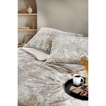 Zebra Casa Leopard Çift Kişilik Comforter Set Vizon