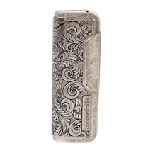 Conquistador 1li Torch İşlemeli Antik Gümüş Metal Puro Çakmağı 8008ct