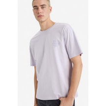 Defacto %100 Pamuk Boxy Fit Baskılı Tişört G0513ax26sppr307 Mor-pr307