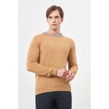 Camel Uzun Kol Düz Örme Bisiklet Yaka Classic Slim Fit Triko 1012245108 CAMEL