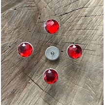 KIRMIZI RENK TAŞLI KABARA RAPTİYE KIRMIZI KOLTUK ÇİVİSİ 16MM 10AD