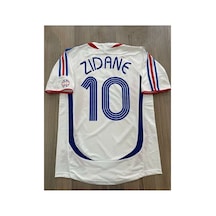 Fransa 2006 Dünya Kupası Zinedine Zidane Deplasman Forması Beyaz Çok Renkli