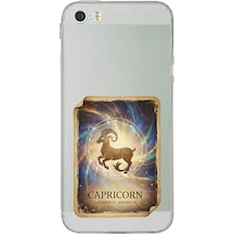 Apple Uyumlu iPhone 5s İle  Burç Kartları Oğlak Tasarımlı Şeffaf Silikon Kılıf Şeffaf