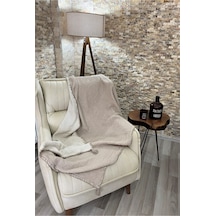 Müslin Koltuk Şalı / Tv Battaniyesi %100 Pamuk 120x180 Cm Ekru