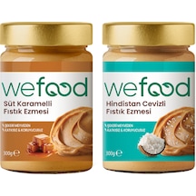 Wefood Süt Karamelli Fıstık Ezmesi 300 Gr + Wefood Hindistan Cevizli Fıstık Ezmesi 300 Gr 8683347037155