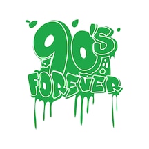 90's Forever Araba Sticker 17x17 Cm Yeşil