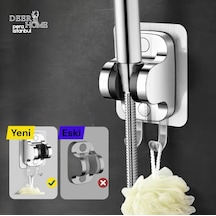 Yapışkanlı Duş Başlığı Tutucu , Ayarlanabilir Su Geçirmez Yapışkanlı Mafsal Metalize Krom Gümüş