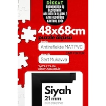 21lik Puzzle Poster Resim Çerçevesi Pvcli Postersiz Resimsiz Çerçeve Siyah, 48x68