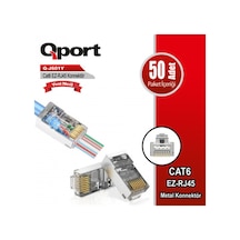 Mmb-trade Qport Q-j601y Cat6 50 Lik Paket Ezrj45 Metal Yeni Nesil Konnektör Mmbz
