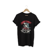 Shark Rider Baskılı Siyah T-shirt Siyah