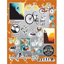 Bisiklet Temalı Sticker Seti Laptop Ajanda Notebook Tablet Telefon Defter Etiket Bullet Journal Diğer