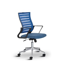 Capri Fileli Metal Ayaklı Ev Ofis Koltuğu Çalışma Koltuğu Mavi