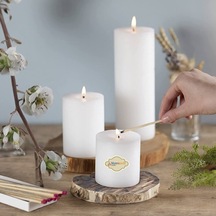 Gökçeada Beyaz 3 Lü Set Mum Beyaz