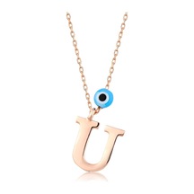 Kuyumcudukkani Nazar Taşlı Harf Kolye Ucu-20842-r-u Rose Gold