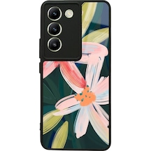 Vivo V30 Lite Suluboya Çiçek Tasarımlı Glossy Telefon Kılıfı Çok Renkli
