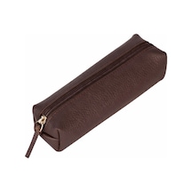 Bloombox Espresso Brown Hakiki Deri Kalem & Makyaj Çantası Kişiselleştirilebilir El Yapımı Organizer