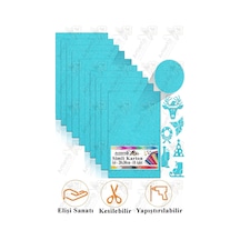Açık Mavi Simli Karton A4 20x30 Cm 10 Lu 1 Paket Simli Fon Kartonu Parıltılı Kağıt Anasınıfı Kreş Etkinlik Proje