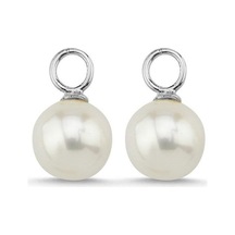 6,5 Mm Küçük Halka Sallantı Charm Doğal İnci Küpe Beyaz Beyaz