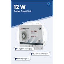 Banyo Tuvalet Havalandırma Aspiratörü 4 İnç 12w M³/h Sessiz Duvar