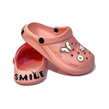 Fiyra 2052 Pudra Smıle Crks Taşlı Kız Çocuk Havuz Plaj Terlik Pudra