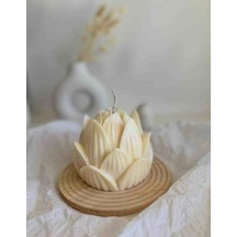 2'li Beyaz Lotus Çiçeği Mum