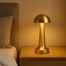 Lotus Gold Şarjlı Dokunmatik Masa Lambası - Led Işıklı, 3 Renk Seçeneği, Taşınabilir Ve Usb Şarjlı, Şık Ve Kompakt Tasarım, Yatak Odası, Çalışma Masası, Kafe Ve Restoran Kullanımı İçin Diğer