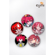 Vocaloid Kasane Teto Mesmerizer & Synthv İğneli Buton Rozet 5li Set Vol.1 Çok Renkli