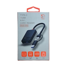 Pmr 8 İn 1 ADS-316 Type C - Usb 3.0 Usb Çoklayıcı - Compact Flash - Microsd-sd Kart Okuyucu
