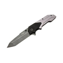 Muhtelif Fox A9 Gri Tanto Kamp Çakı 21cm- Yarı Otomatik, Kemerlikli