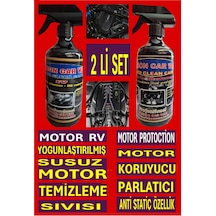 Susuz Motor Temizleme Sıvısı 500 Ml + Motor Koruma Parlatma 500 Ml 2 Lı Set