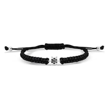Kuyumcudukkani "siyah Taşlı"makrome İpli Bileklik- 40013-w-blk Beyaz