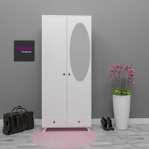 2 Kapılı Gardırop Mdf Beyaz