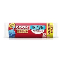 Cook Eko Orta Çöp Poşeti Mavi 55 60 Cm 30 Lu