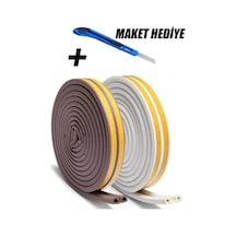 Yapışkanlı 10x2 20 Metre Beyaz Kapı Pencere Bandı Fitili Soğuk Izolasyon Kauçuk Bantları
