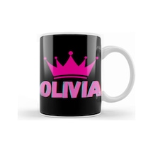 Olivia Name Personalized Custom Vintage Retro Rainbow Style Design Gift Baby Gift For Her Kupa Bardak Porselen Karışık