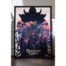 Baldurs Gate Siyah Ahşap Çerçeveli Poster, Dekoratif Oyun Duvar Tablosu