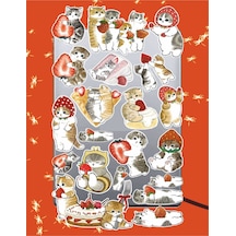 Strawberry Cat Sticker Seti Laptop Ajanda Notebook Tablet Telefon Defter Etiket Bullet Journal Diğer