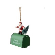 1 Adet 10x8x4cm Posta Kutusunda Noel Baba Ağaç Süsü