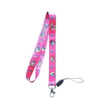 Power Puff Girls Pembe Kart Askı Ipi Yaka Askı Ipi, Boyun Askı, Telefon Askı Aparatı, 2 Cm