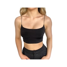 Askılı Crop Bluz-siyah