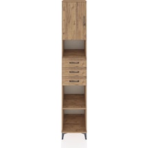 Hyperion Dolap 4 Raflı 3 Çekmeceli Tek Kapaklı 44x44x243 Çam-çam Çam