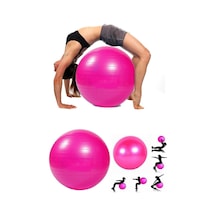 65 Cm Fitilli Pilates Topu Ve Pompa Seti Plates Denge Yoga Spor Egzersiz Top Jimnastik Fitness Gym Karışık